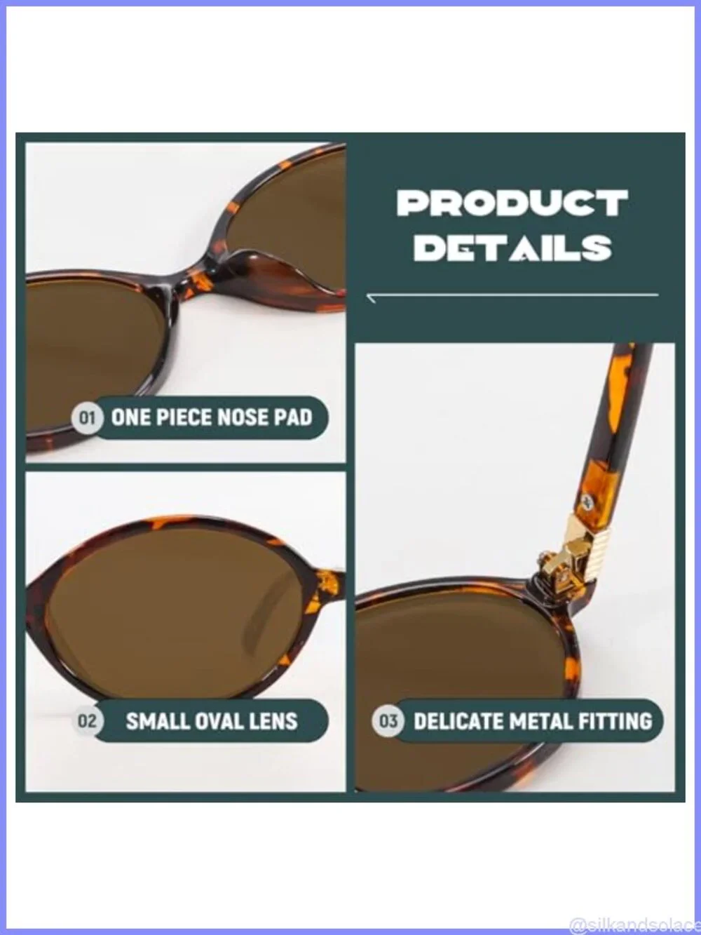 Retro Oval Sunglasses UV Protection Small Narrow Metal Fittings